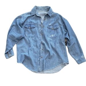 Reformation Vintage Denim Button Up Shirt L
